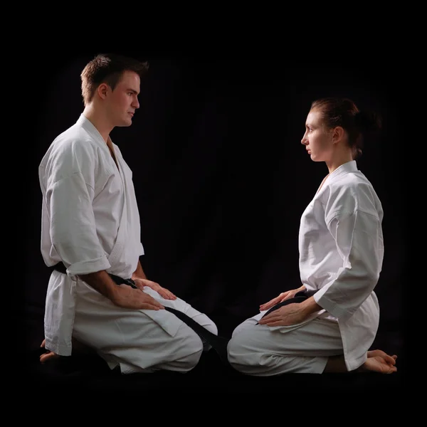 Karate couple — Stock Photo, Image