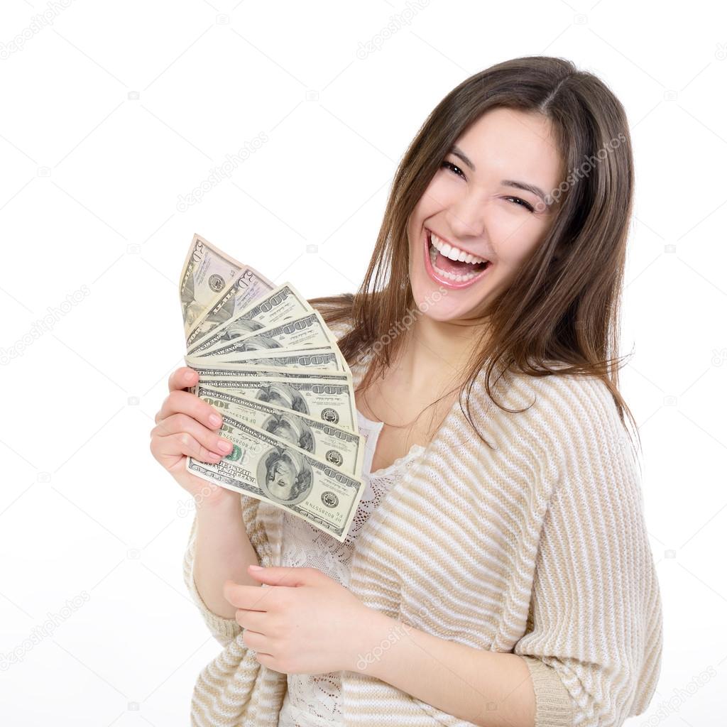 Girl holding cash