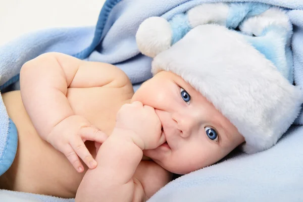 Kerstmis schattige babyjongen — Stockfoto