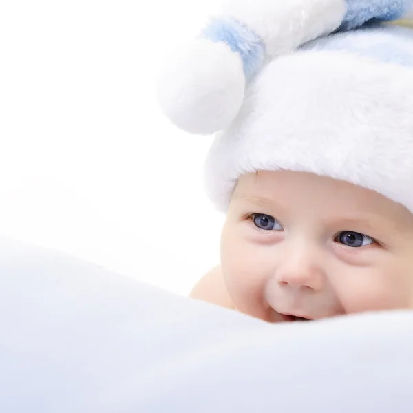 Kerstmis schattige babyjongen — Stockfoto