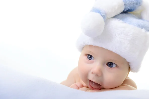 Kerstmis schattige babyjongen — Stockfoto