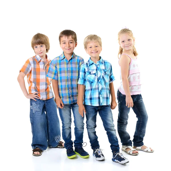 Kinderen die zich voordeed op studio — Stockfoto