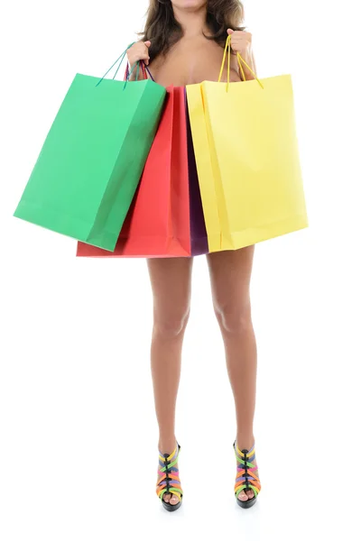Woman holding shopping bags — Stock Photo, Image