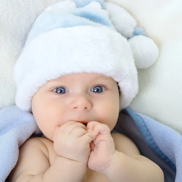 Kerstmis schattige babyjongen — Stockfoto