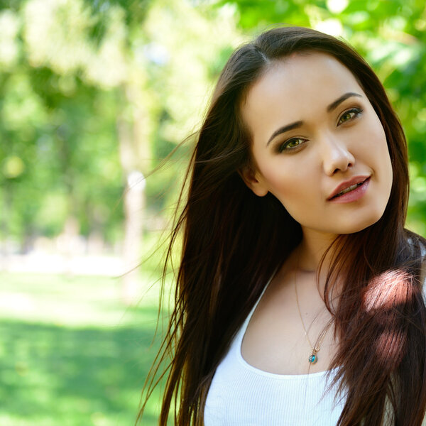 young girl with long brown hair