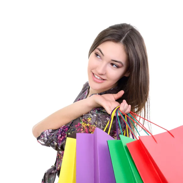 Girl shopaholic with shopping bags Stock Picture