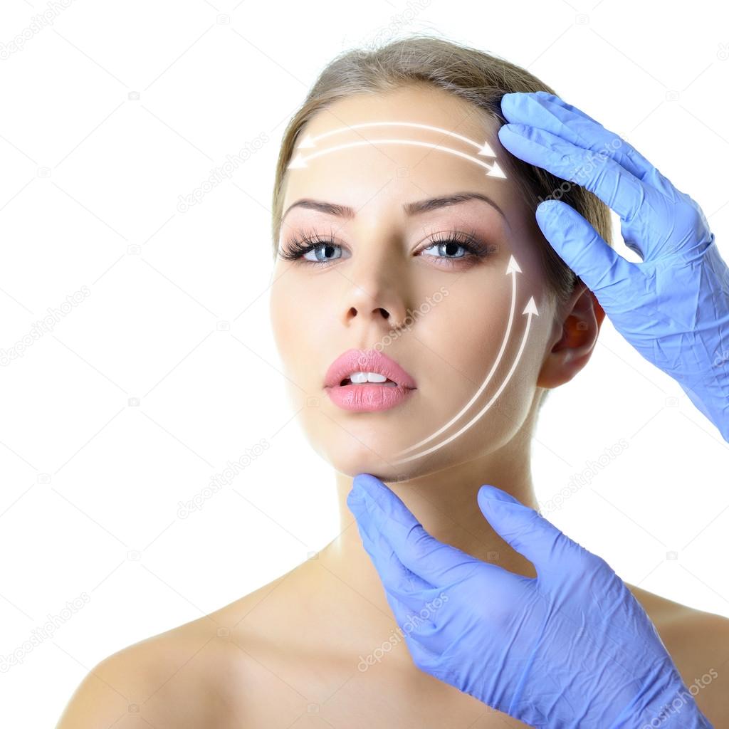 Beauty treatment of  female face