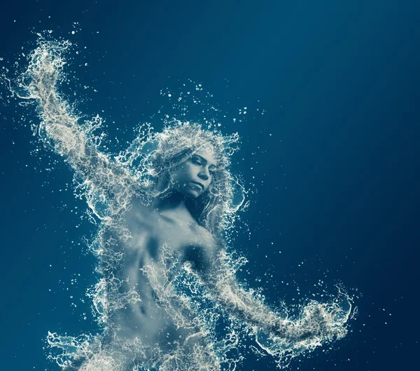 Aquagirl usando un vestido de agua —  Fotos de Stock