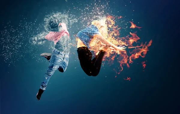 Su ve ateş — Stok fotoğraf