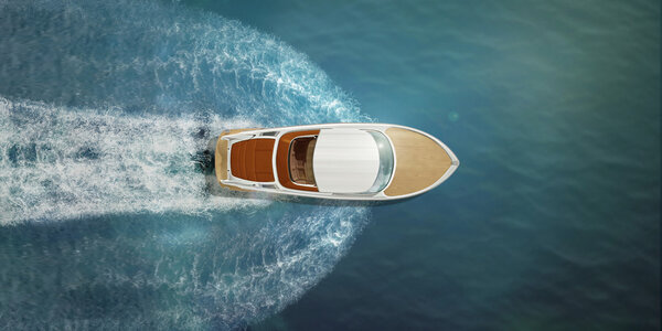 Speed boat on the ocean surface