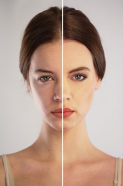 Before and after make-up clipart