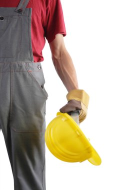 Koruyucu giysiler giyiyor inşaat işçisi