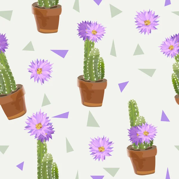 Vector Cactus Background. Modèle sans couture. Plante exotique. Contexte tropical — Image vectorielle