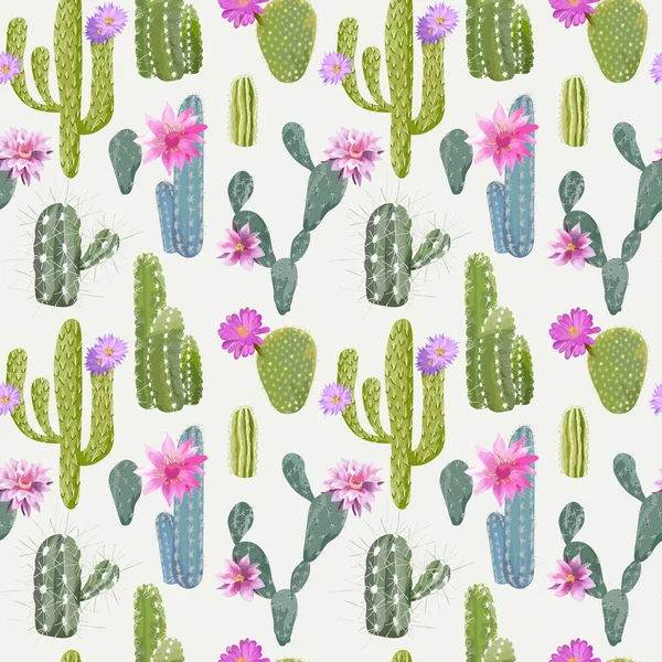 Vector Cactus Background. Seamless Pattern. Exotic Plant. Tropic Background — Stock Vector