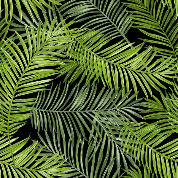 Nahtloses Muster. tropische Palmenblätter im Hintergrund. Vektorhintergrund. — Stockvektor