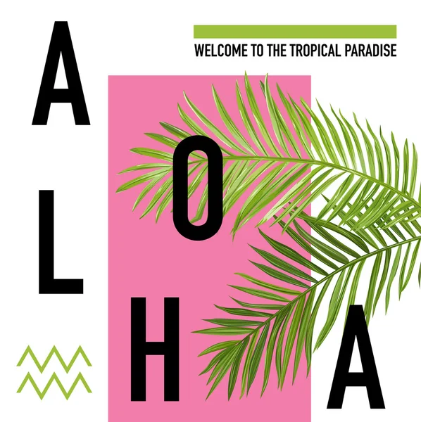 Fondo Tropical. Hojas de palma. Fondo vectorial. Fondo gráfico exótico. Banner vectorial . — Vector de stock