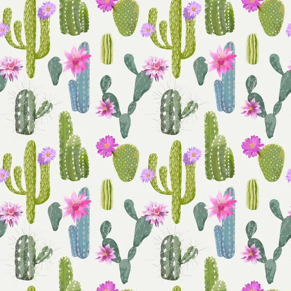 Vector Cactus Background. Seamless Pattern. Exotic Plant. Tropical Background. — Stock Vector