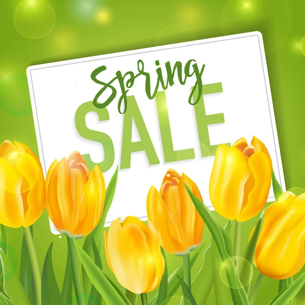 Lente verkoop banner. Verkoop achtergrond. Grote verkoop. Floral verkoop tag. Verkoop poster. Vector illustratie. 50% korting — Stockvector