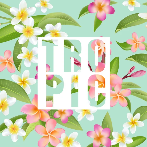 Tropical Flowers and Leaves. Fondo vectorial. Fondo gráfico exótico. Banner tropical . — Vector de stock