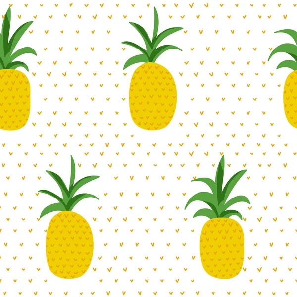 Tropical Pattern. Pineapples Retro Background. Seamless Background — Stock Vector