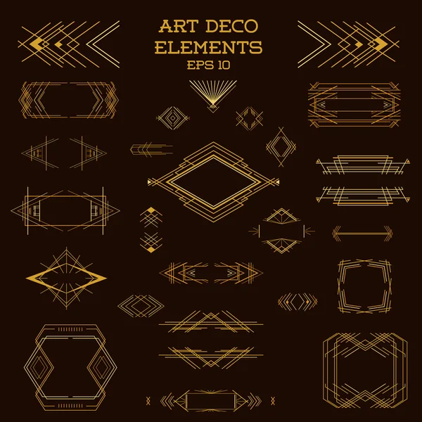 Marcos y elementos de diseño Art Deco Vintage - en vector — Vector de stock