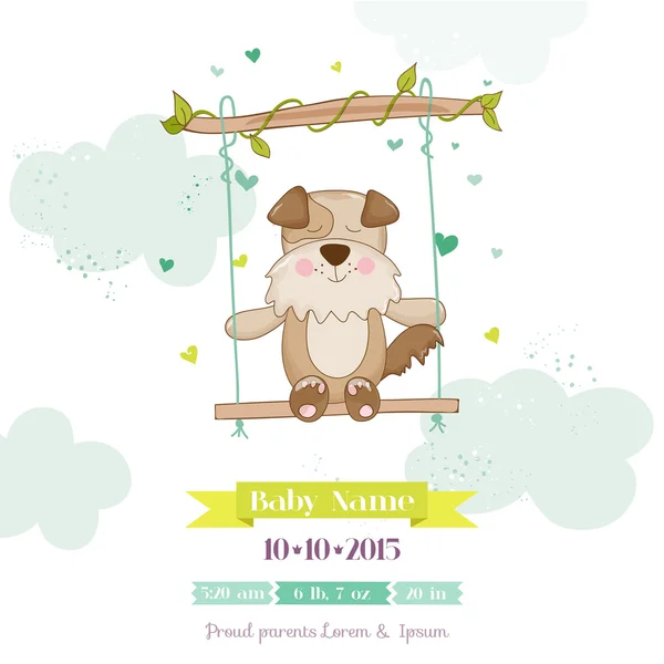 Baby Shower or Arrival Card - Baby Dog - in vector — Stockvector