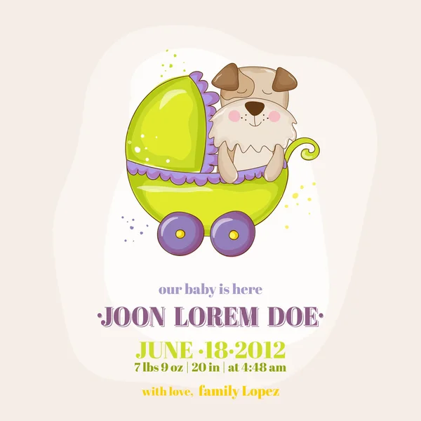 Baby Shower o tarjeta de llegada - Baby Unicorn Girl - en vector — Vector de stock