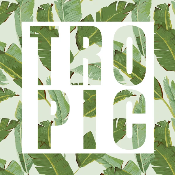 Tropische Blätter. Vektorhintergrund. Exotischer grafischer Hintergrund. Tropisches Banner. — Stockvektor