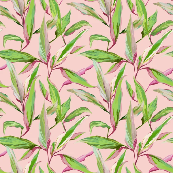 Tropical Leaves Background. Patrón sin costuras. Diseño de vectores — Vector de stock