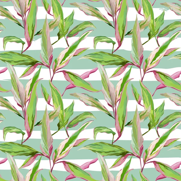 Tropikal Yapraklar Arka Plan. Kusursuz Desen. Vektör Tasarımı