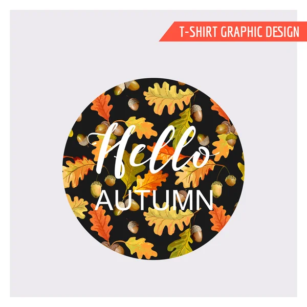 Vintage Autumn Floral Graphic Design - for Card, T-shirt, Fashion, Prints - in Vector — Stock Vector