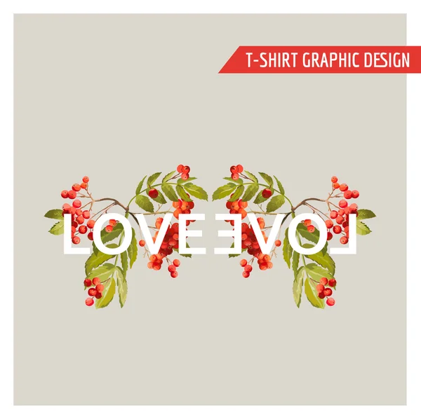 Vintage Floral Graphic Design - per T-shirt, Moda, Stampe - in Vector — Vettoriale Stock