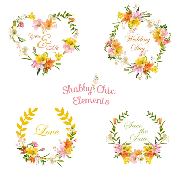 Vintage Floral Tags, Labels and Banners - for T-shirt, Fashion, Prints, Graphic Designs - in Vector — Stock Vector