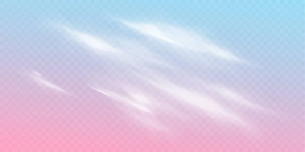 Roze lucht pastel vector wolk. Realistische transparante hemel droom hemel. bewolkt pluizig magie zonsondergang illustratie — Stockvector