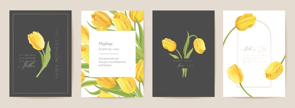 Modern Mother day holiday card. Mom and child postcard. Spring floral vector illustration