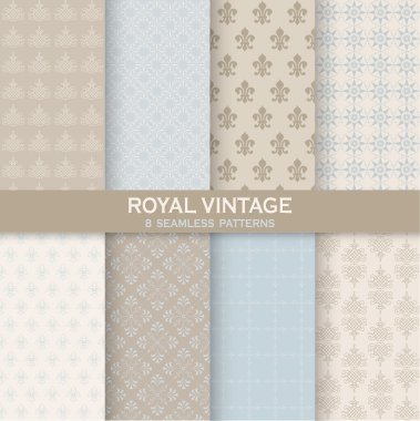 8 Dikişsiz desen - royal vintage set - doku duvar kağıdı için