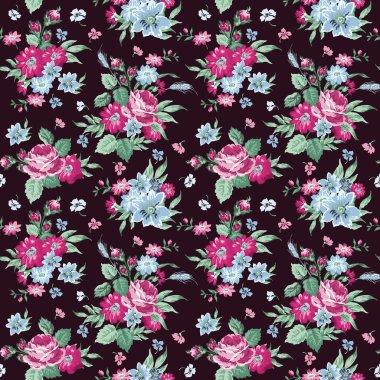 Vintage çiçek background - Dikişsiz desen