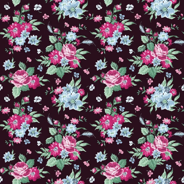 Vintage Floral Background - seamless pattern — Stock Vector