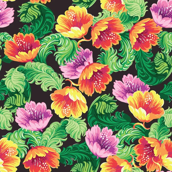 Fundo floral vintage padrão sem costura para design — Vetor de Stock