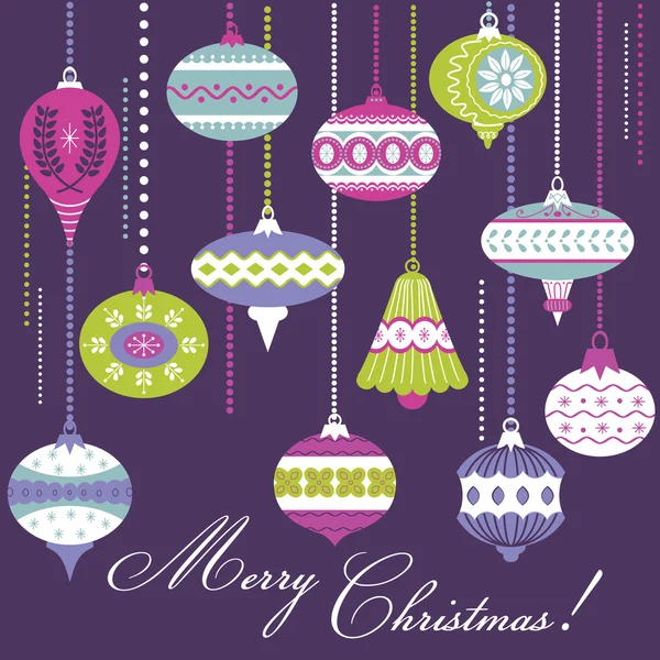 Set of Vintage Christmas Tree Balls for design and scrapbook Stock