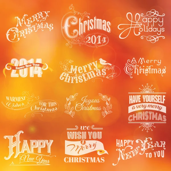 Christmas Calligraphic Card - for invitation, congratulation — Stock Vector