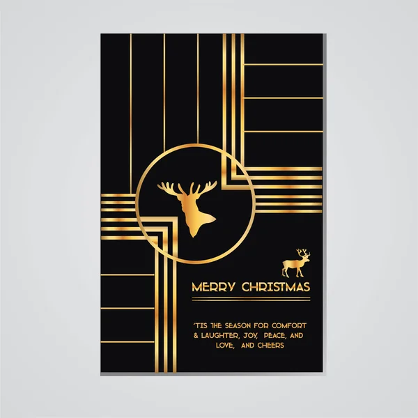 Weihnachtseinladungskarte - Art Deco Stil — Stockvektor