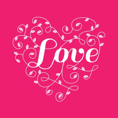 Aşk sözle - Sevgililer günü için - vektör çiçek kalp