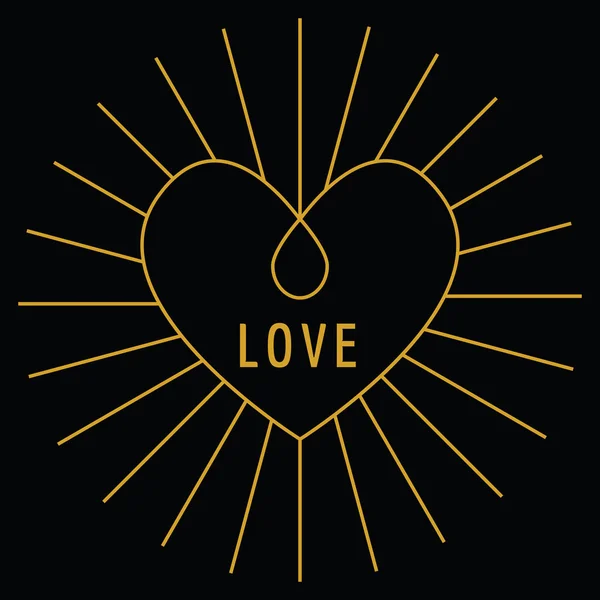 Alla hjärtans dag kärlek kort - med platt ikoner - i vektor — Stock vektor