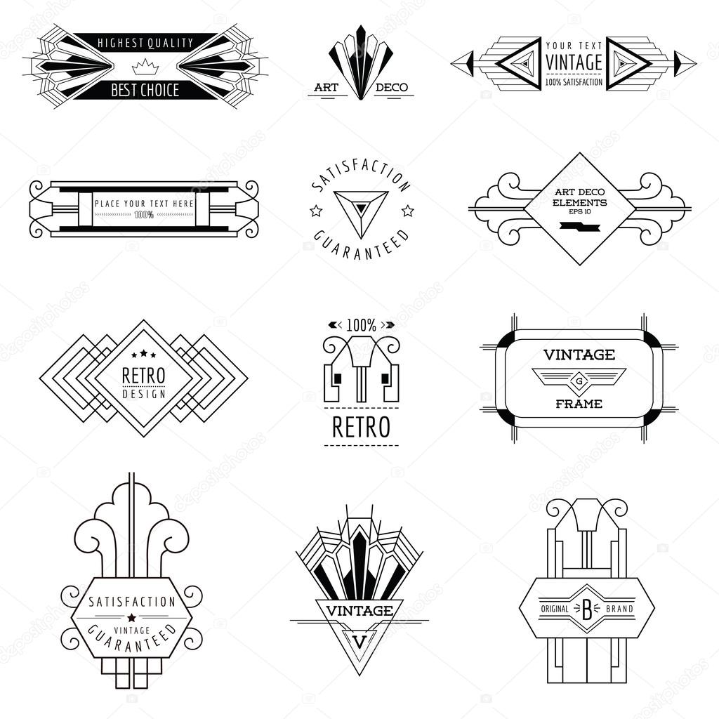 Art Deco Vintage Frames and Design Elements - in vector