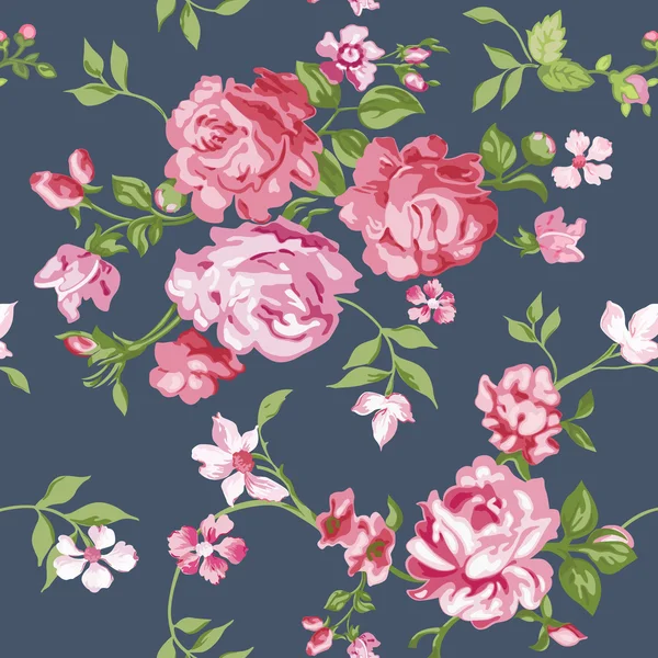 Fondo de flores sin costura - en el vector — Vector de stock