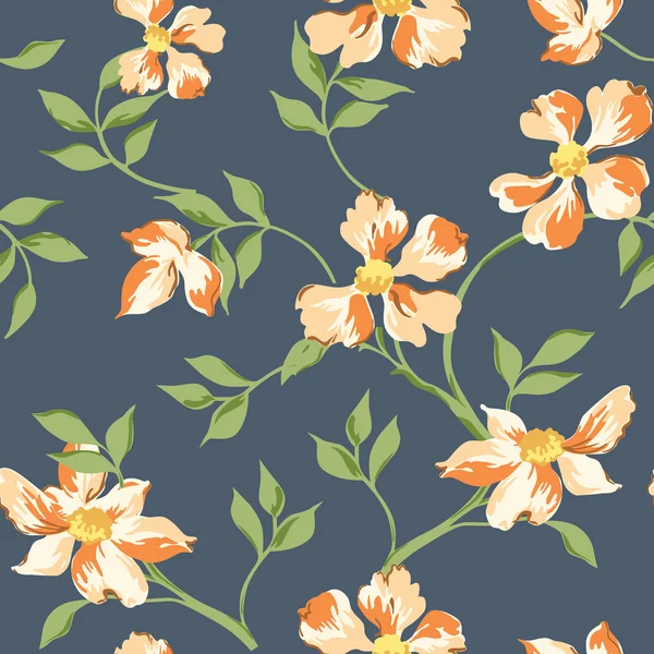 Sem emenda Floral Shabby Chic fundo - no vetor — Vetor de Stock