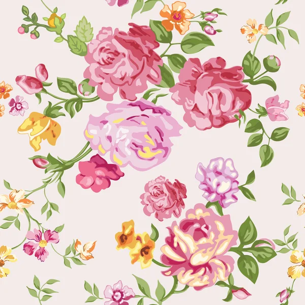 Fondo de flores sin costura - en el vector — Vector de stock