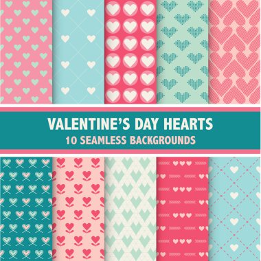 Sevgililer günü kalp desenleri - 10 sorunsuz arka planlar