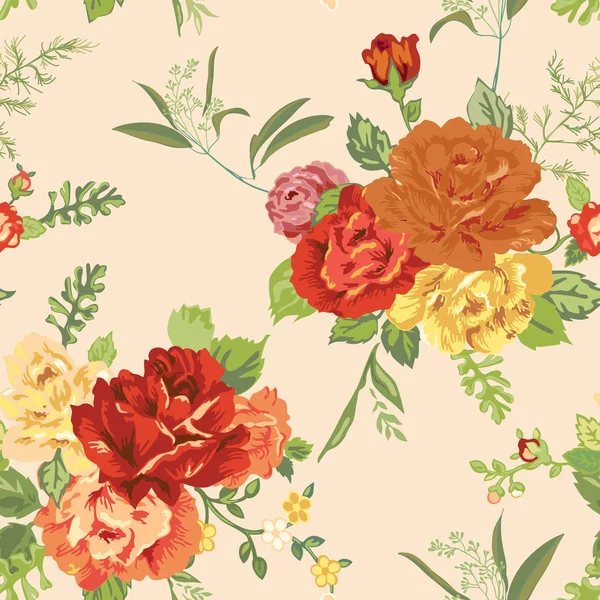 Fondo Shabby Chic Floral sin costuras - en vector — Archivo Imágenes Vectoriales